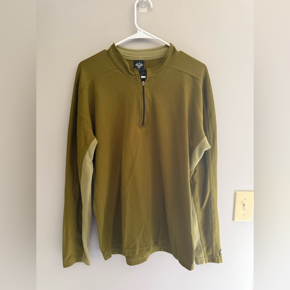 Prana Quarter Zip Green Pullover Sweater Men’s SZ XL Long Sleeve Outdoor Casual - Picture 1 of 8